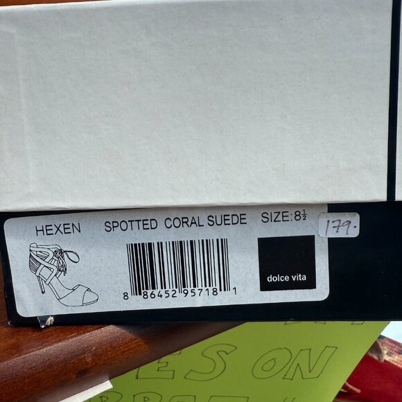 NEW Dolce Vita Hexen Lace Up Calf Hair Leopard Print Stilettos Cage Pumps/Heels - Picture 11 of 14